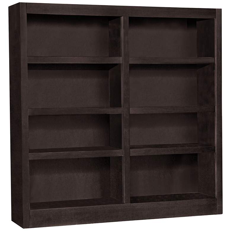 Grundy 48&quot; High Espresso Finish Double-Wide Bookcase