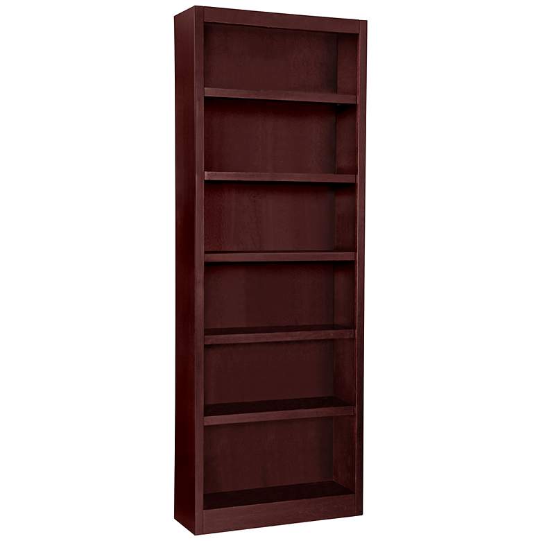 Image 1 Grundy 84 inch High Cherry Finish Single-Wide 6-Shelf Bookcase