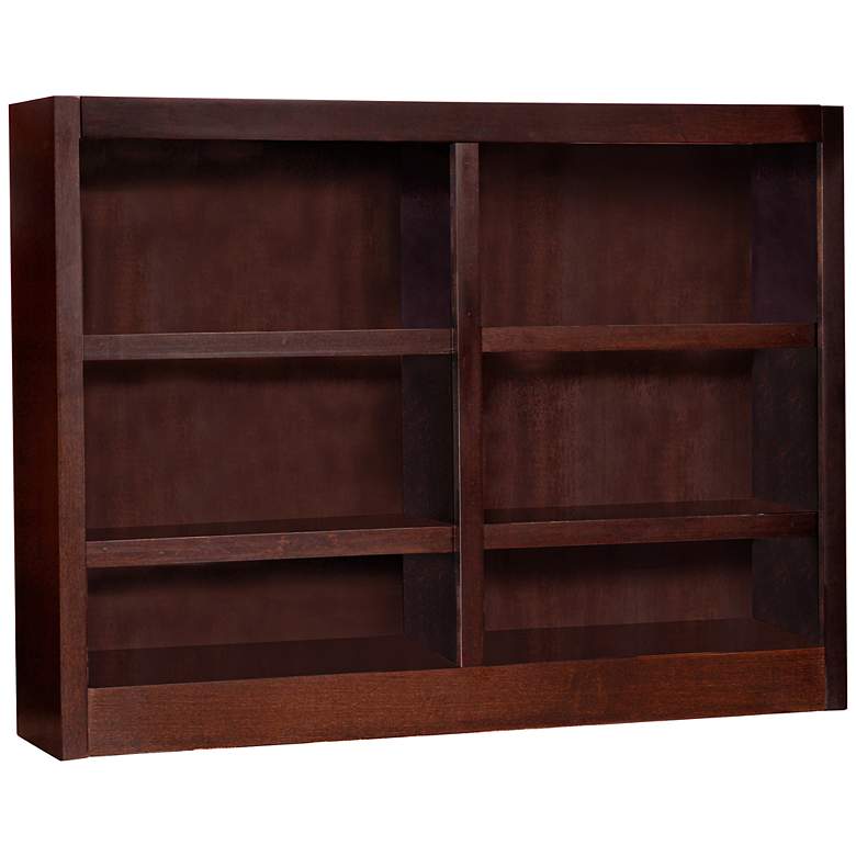 Image 1 Grundy Cherry Double-Wide 6-Shelf Bookcase