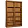 Grundy Dry Oak Double-Wide 10-Shelf Bookcase