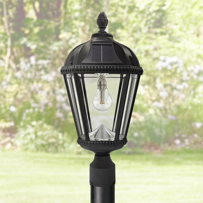 Image 1 GS Royal 18 inch High Black Finish LED Solar Powered Outdoor Post Light