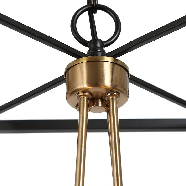 Image 2 Gtuoee 12"W Matte Black and Brass 4-Light Mini Chandelier more views