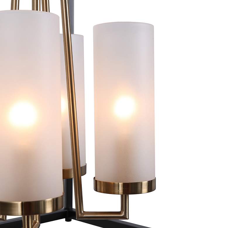 Image 3 Gtuoee 12"W Matte Black and Brass 4-Light Mini Chandelier more views