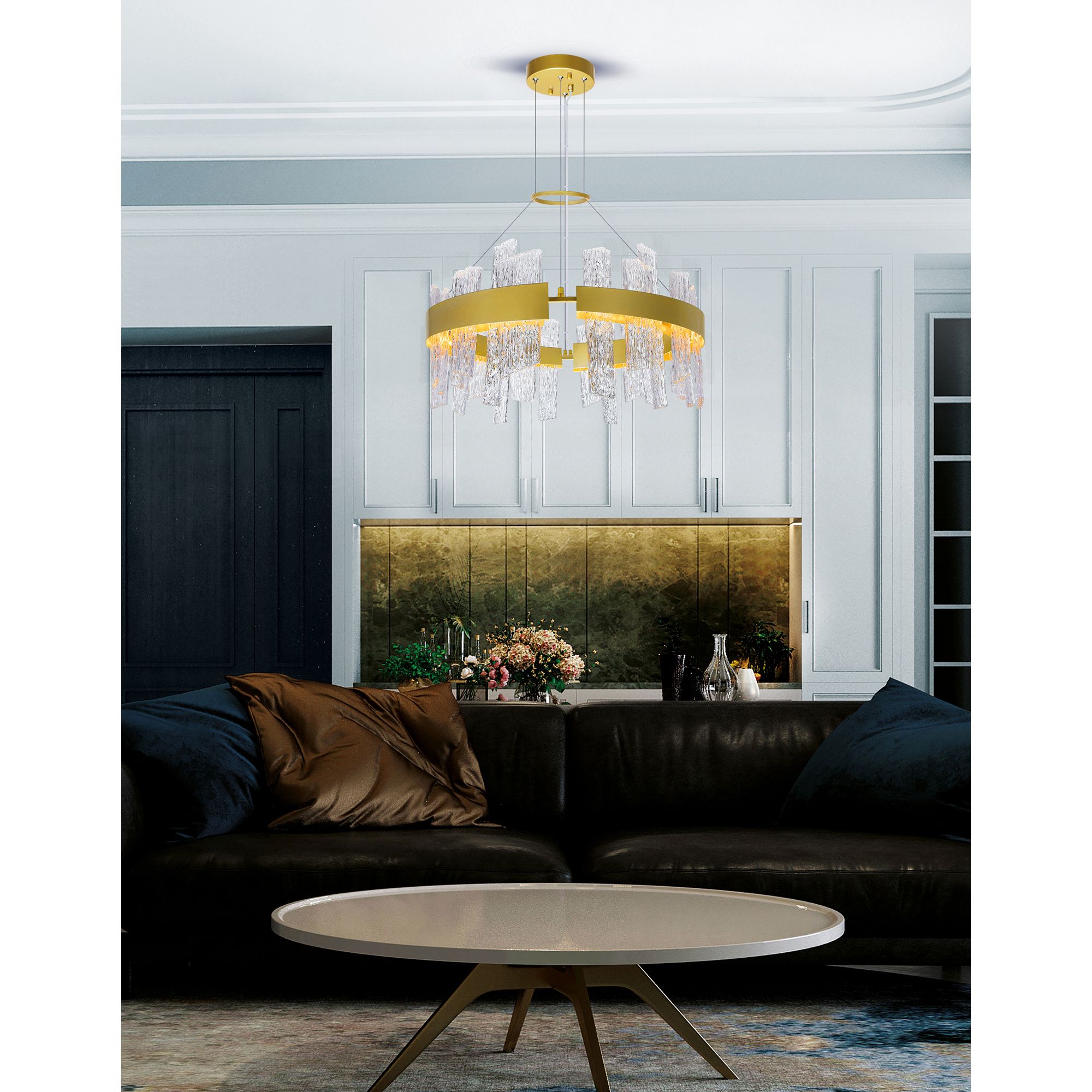 Image 6 Guadiana 24 in LED Satin Gold Chandelier more views