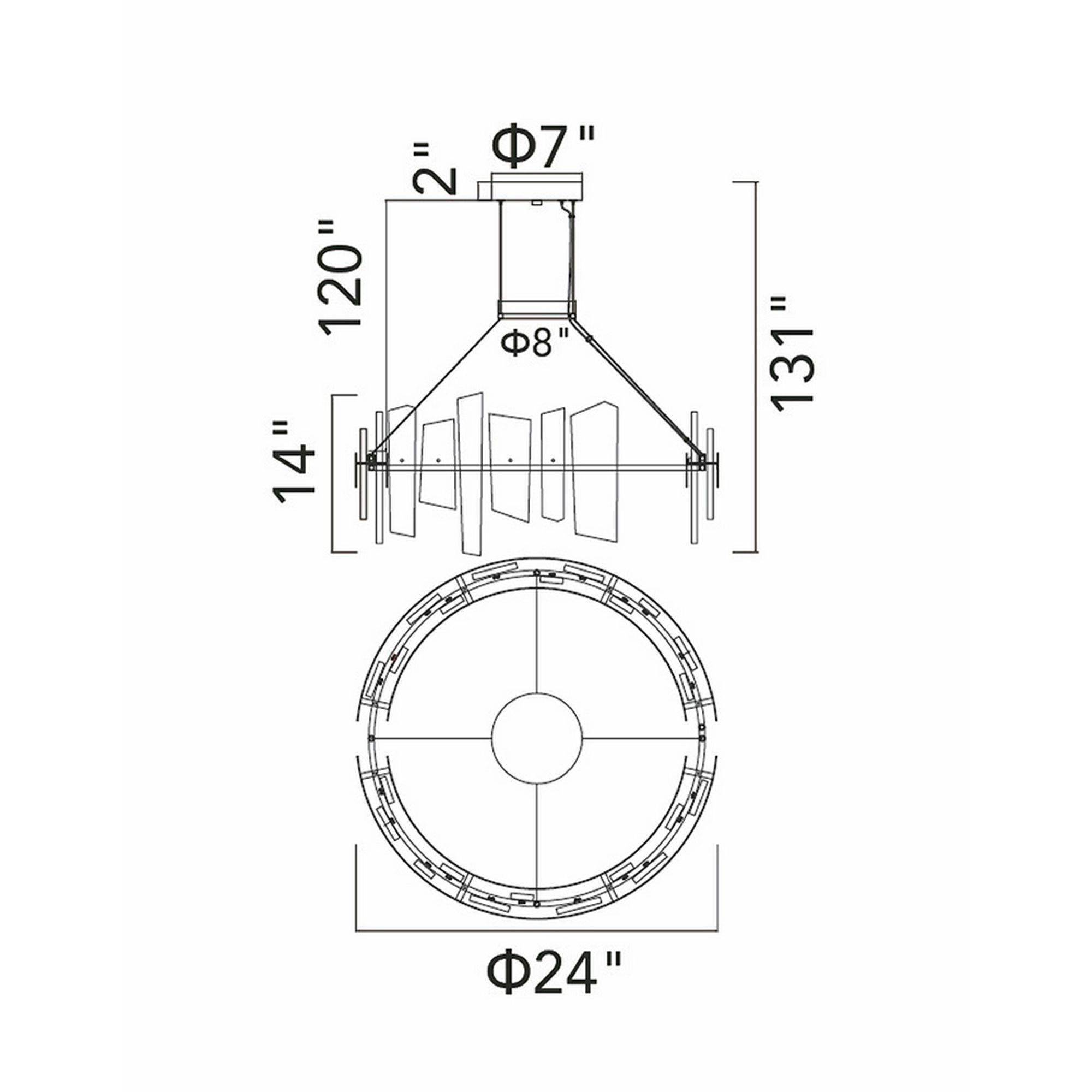 Image 7 Guadiana 24 in LED Satin Gold Chandelier more views