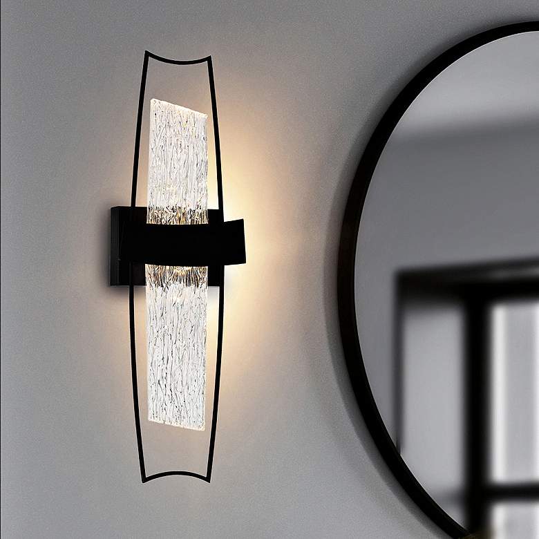 Image 1 Guadiana 26" High Black LED Wall Sconce