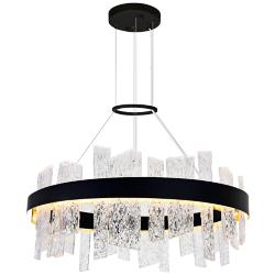 Guadiana 32" Wide Black and Satin Gold LED Chandelier