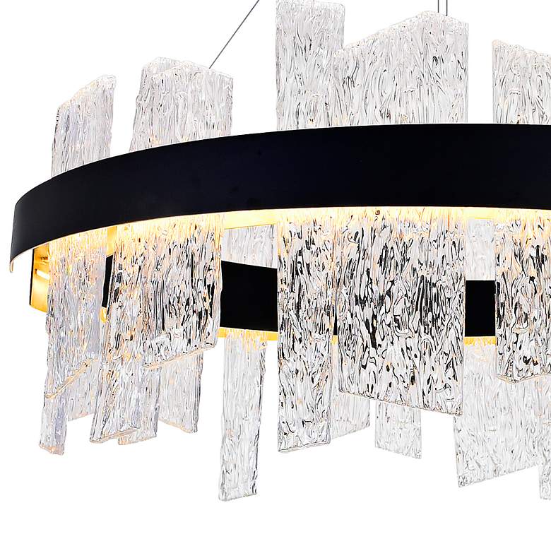 Image 4 Guadiana 32" Wide Black and Satin Gold LED Chandelier more views