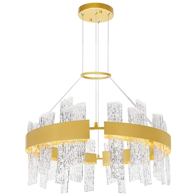 Image 1 Guadiana 32" Wide Satin Gold LED Chandelier