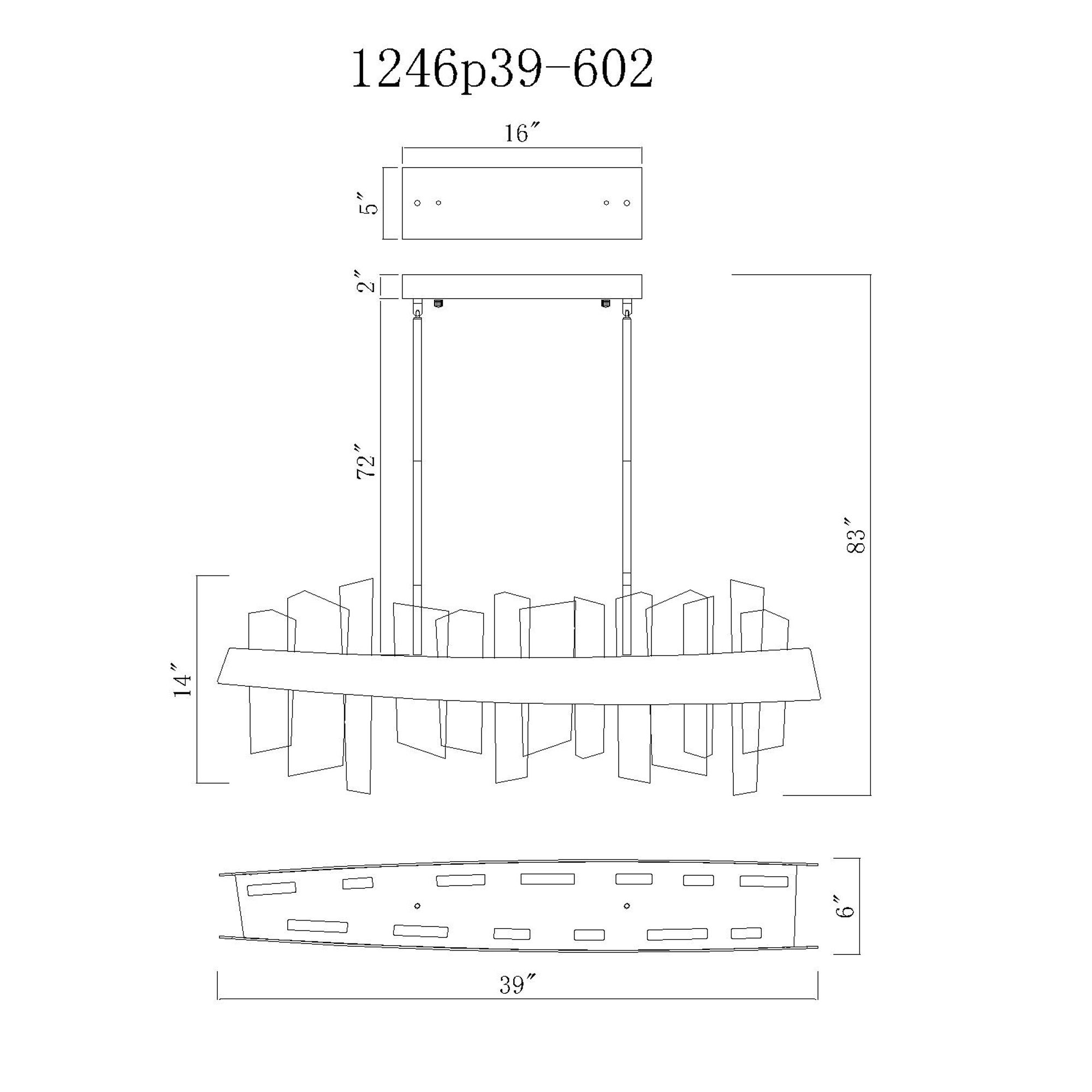 Image 7 Guadiana 39 in LED Satin Gold Chandelier more views