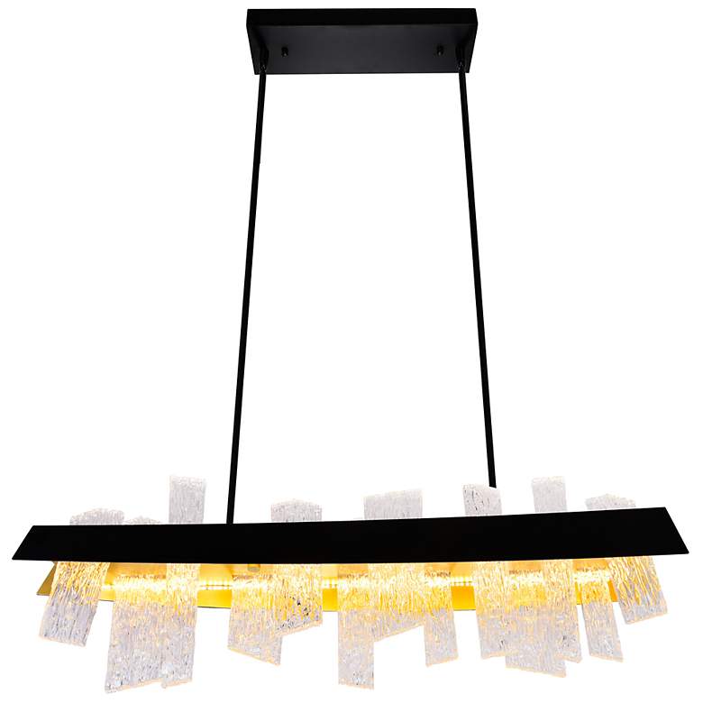 Image 2 Guadiana 39" Wide Black LED Linear Chandelier more views