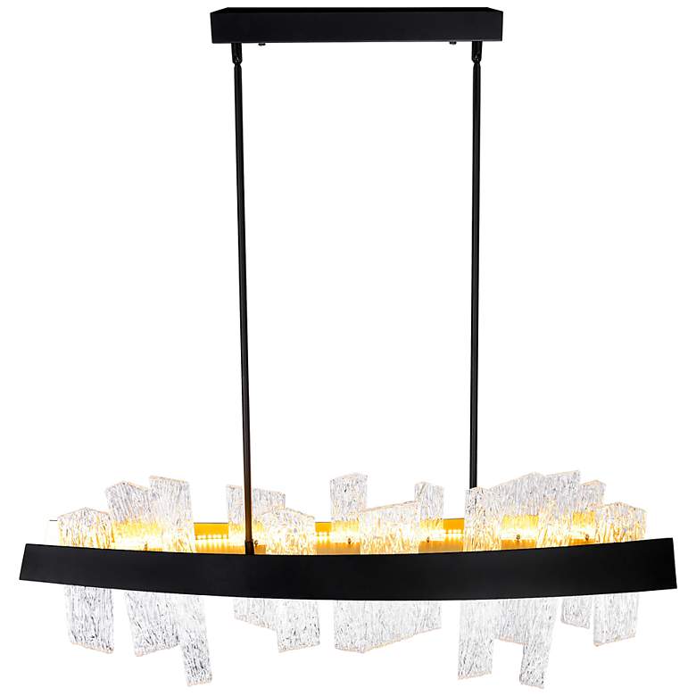 Image 3 Guadiana 39" Wide Black LED Linear Chandelier more views