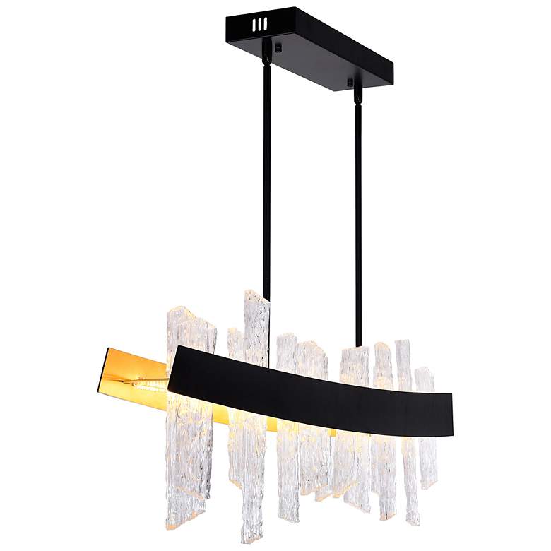 Image 5 Guadiana 39" Wide Black LED Linear Chandelier more views