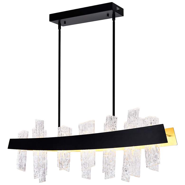 Image 6 Guadiana 39" Wide Black LED Linear Chandelier more views