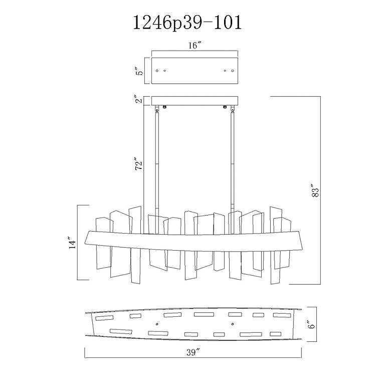 Image 7 Guadiana 39" Wide Black LED Linear Chandelier more views