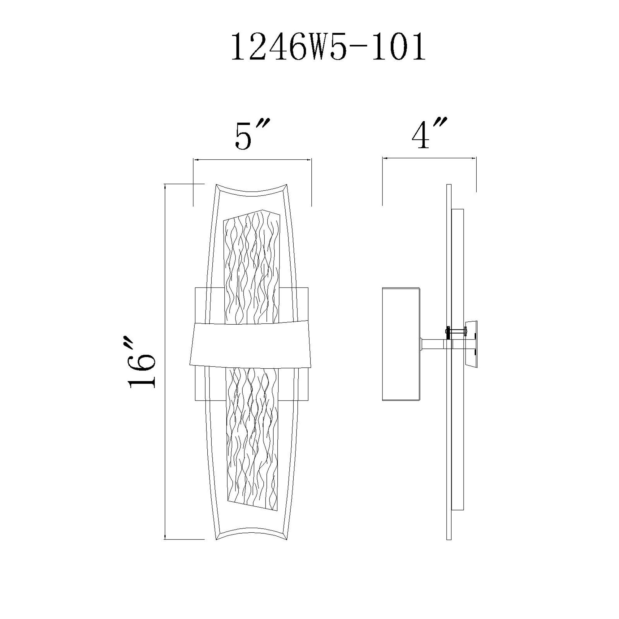 Image 3 Guadiana 5 in LED Black Wall Sconce more views