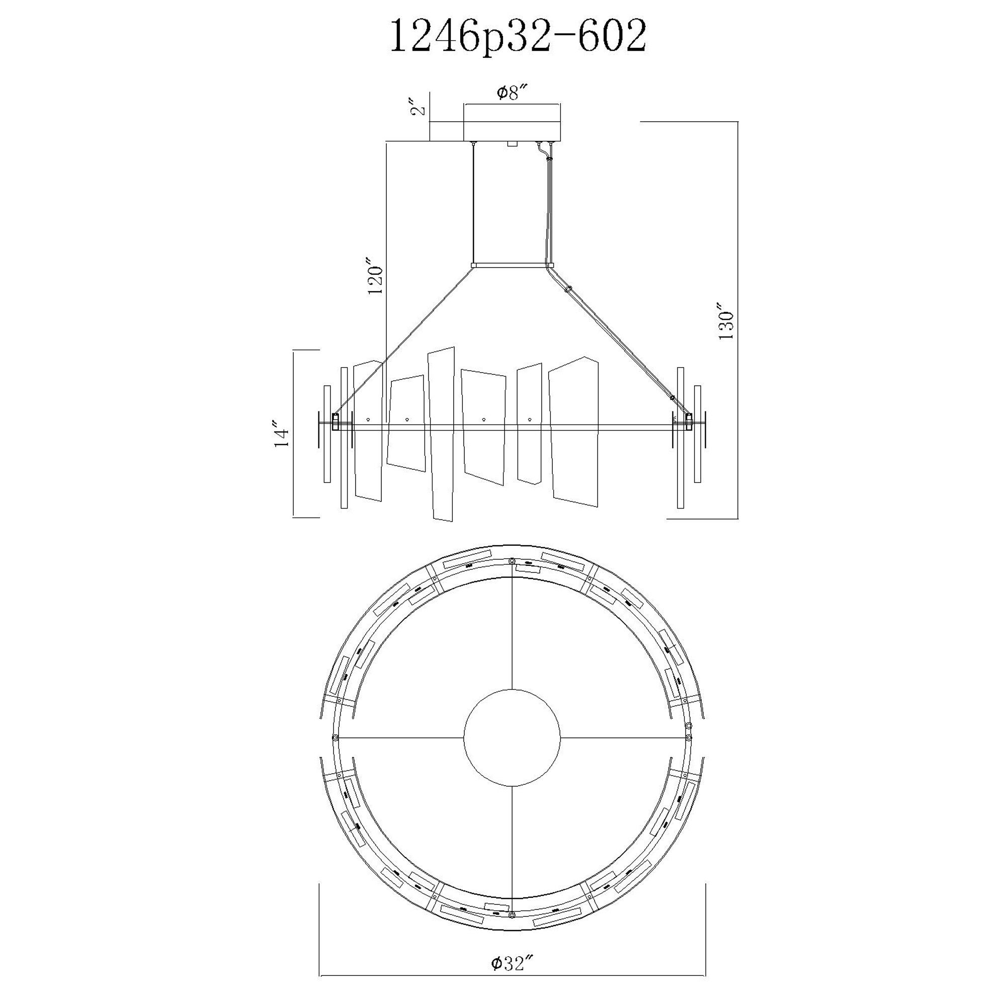 Image 6 Guadiana Integrated LED 32in Satin Gold Chandelier with Handcrafted Glass more views