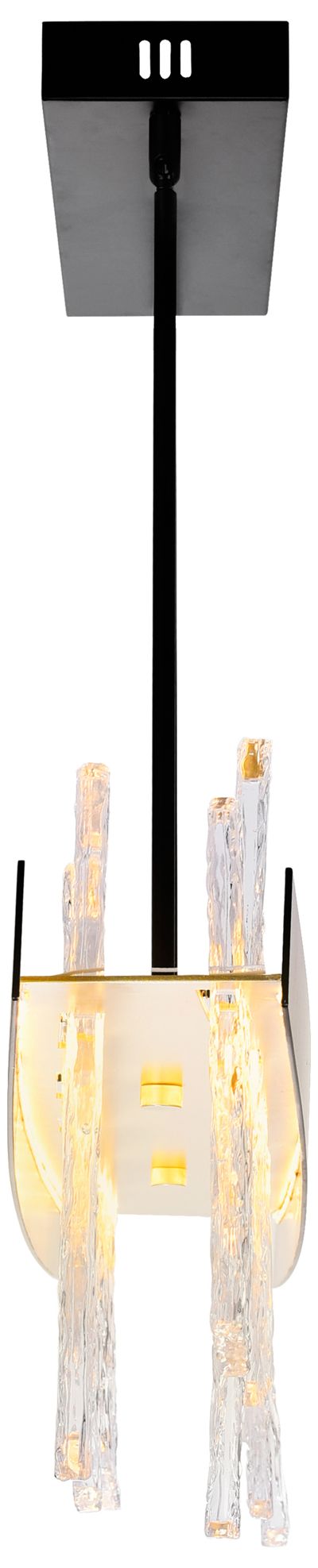 Image 4 Guadiana Integrated LED 39in Black Chandelier with Handcrafted Glass more views