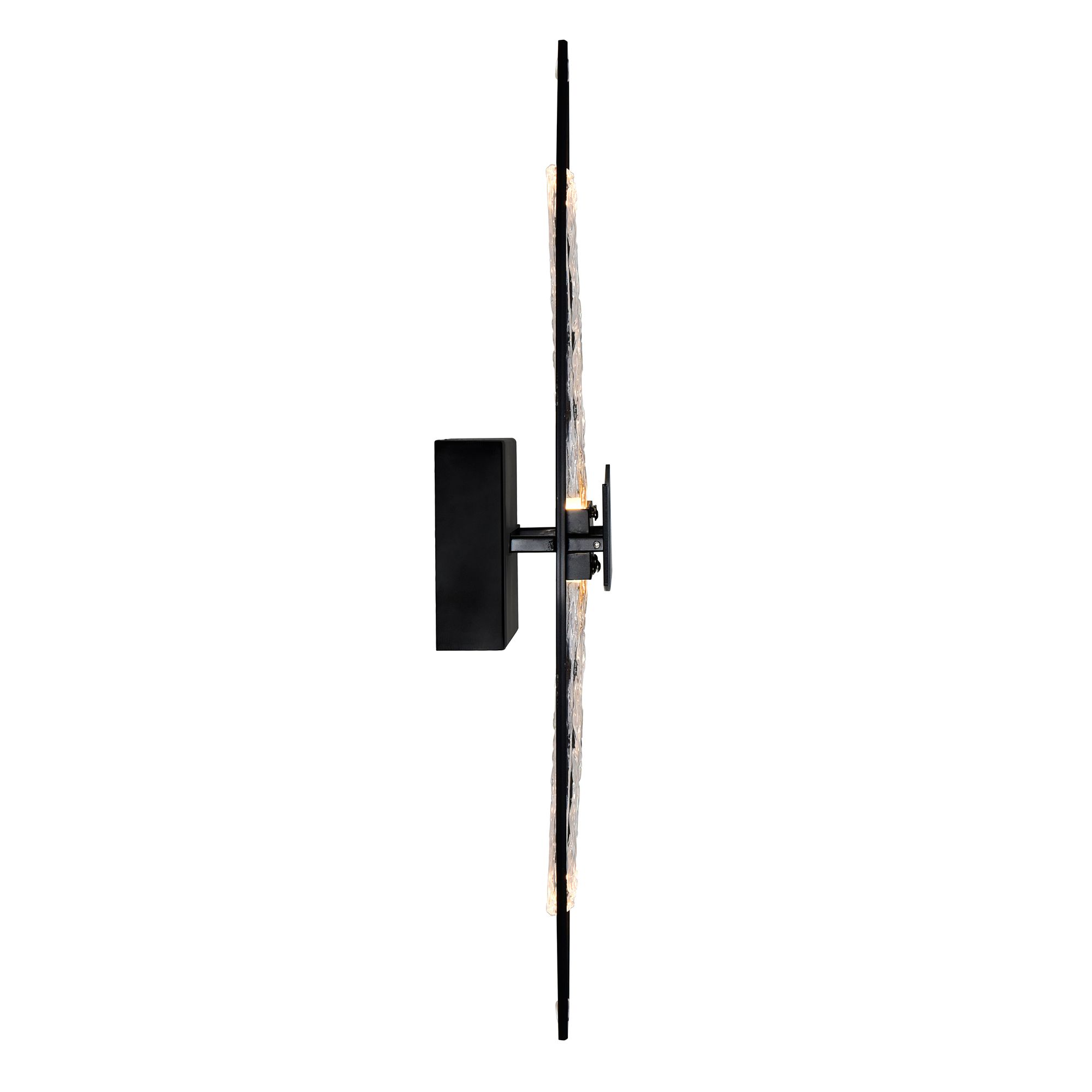 Image 4 Guadiana Integrated LED 8in Black Wall Light with Handcrafted Glass more views
