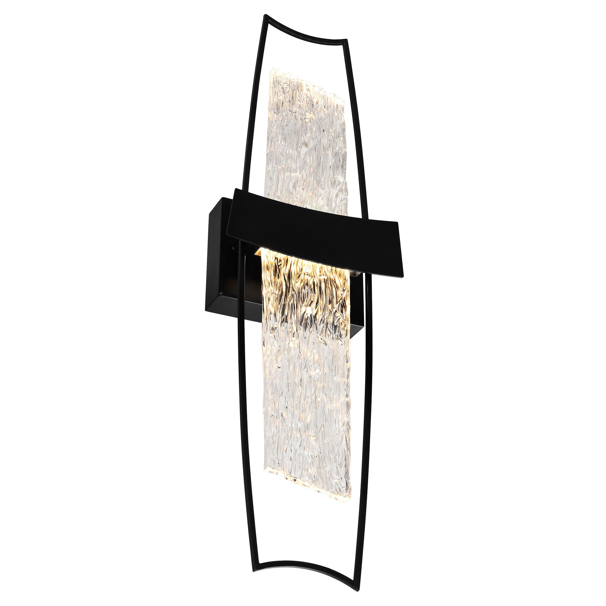 Image 5 Guadiana Integrated LED 8in Black Wall Light with Handcrafted Glass more views