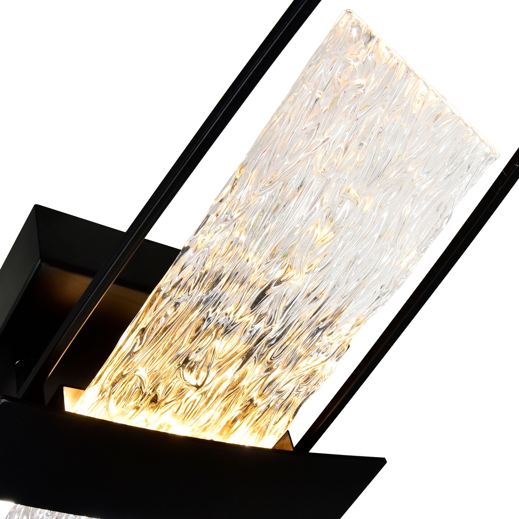 Image 6 Guadiana Integrated LED 8in Black Wall Light with Handcrafted Glass more views