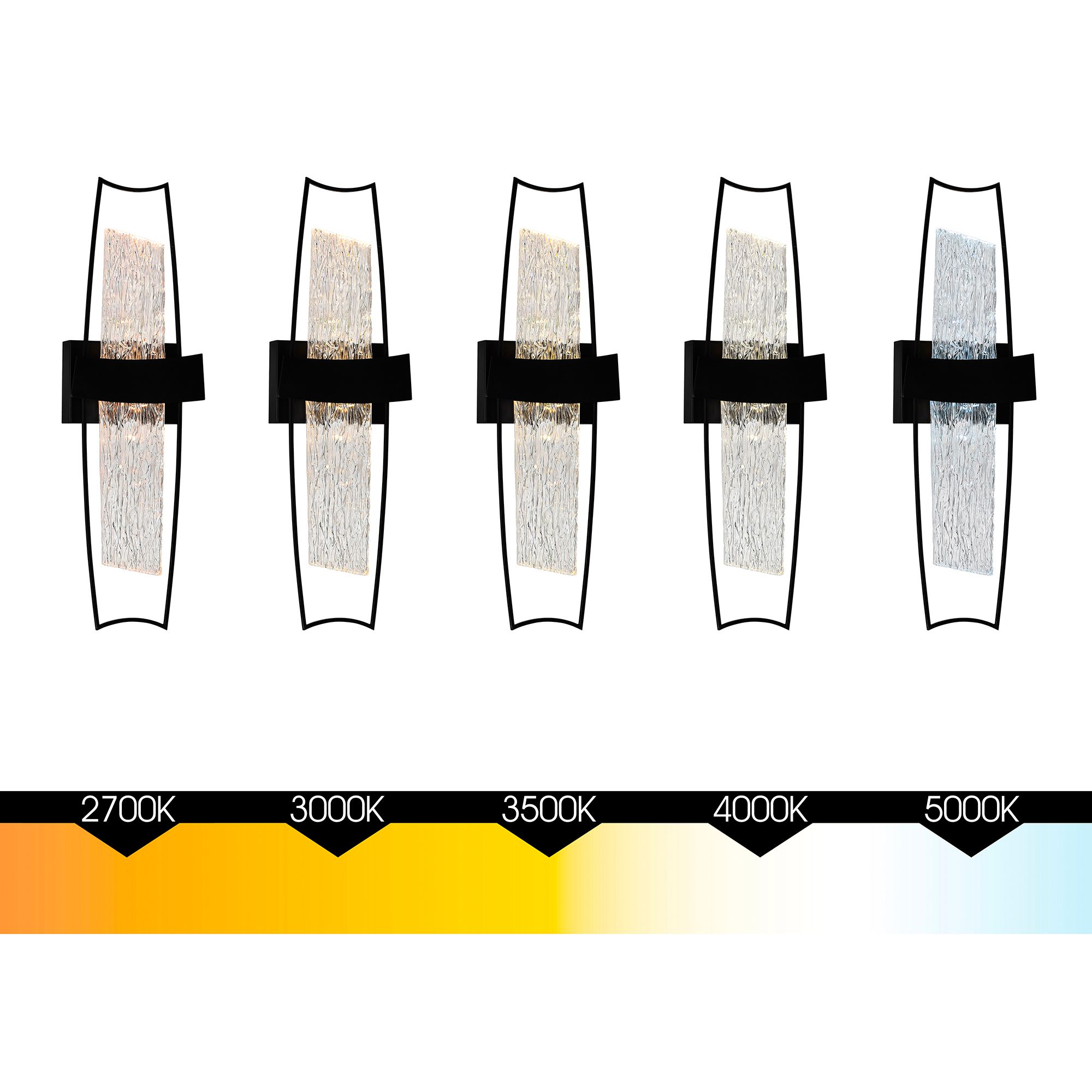 Image 7 Guadiana Integrated LED 8in Black Wall Light with Handcrafted Glass more views