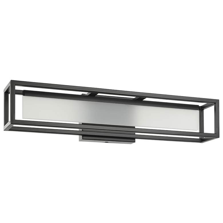 Image 1 Gualajo Bath Light - Integrated LED - Matte Black - White Acrylic Shade