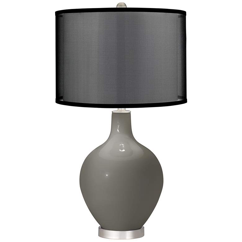 Image 1 Guantlet Gray Ovo Table Lamp with Organza Black Shade