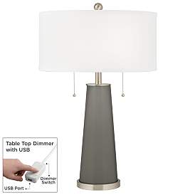 Image1 of Guantlet Gray Peggy Glass Table Lamp With Dimmer