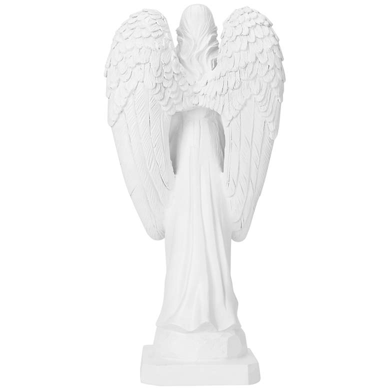 Image 4 Guardian Angel Closed Wings 15"H Statue with LED Spotlight more views