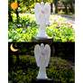 Guardian Angel Closed Wings 15"H Statue with LED Spotlight