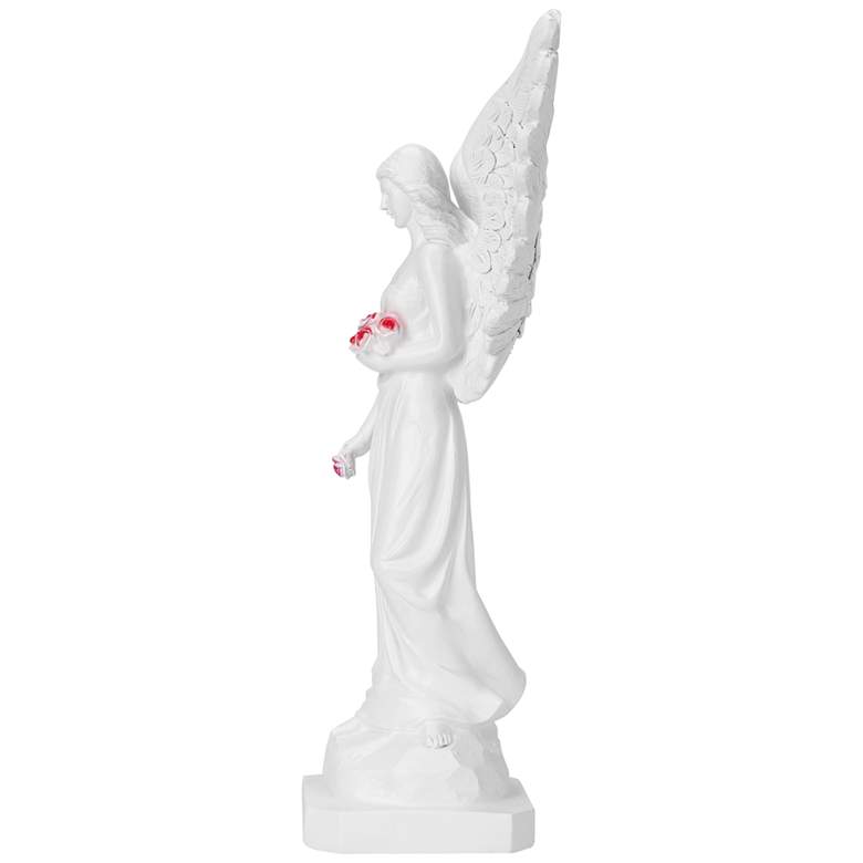 Image 3 Guardian Angel Open Wings 15" High Statue with LED Spotlight more views
