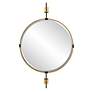 Guardrail Antique Brass 31" x 47 3/4" Round Wall Mirror