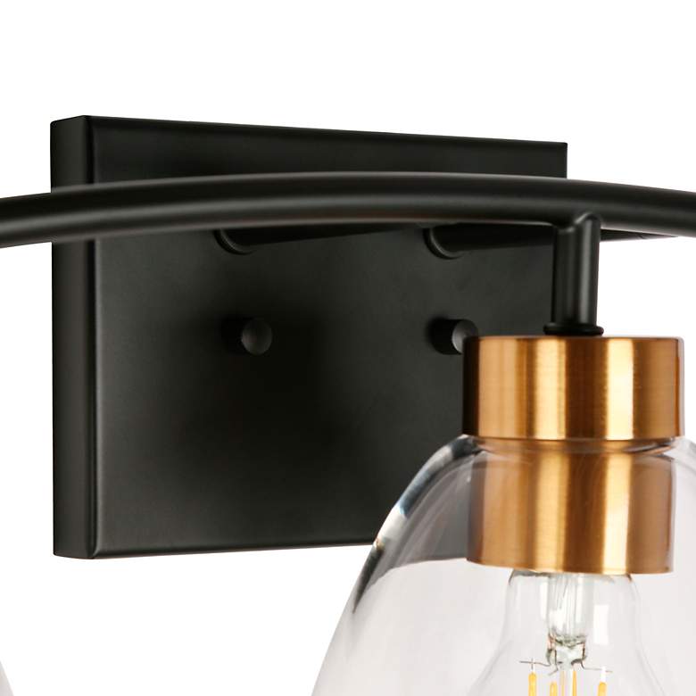 Image 5 Guayaba 22 3/4"W Matte Black with Brass 3-Light Bath Light more views