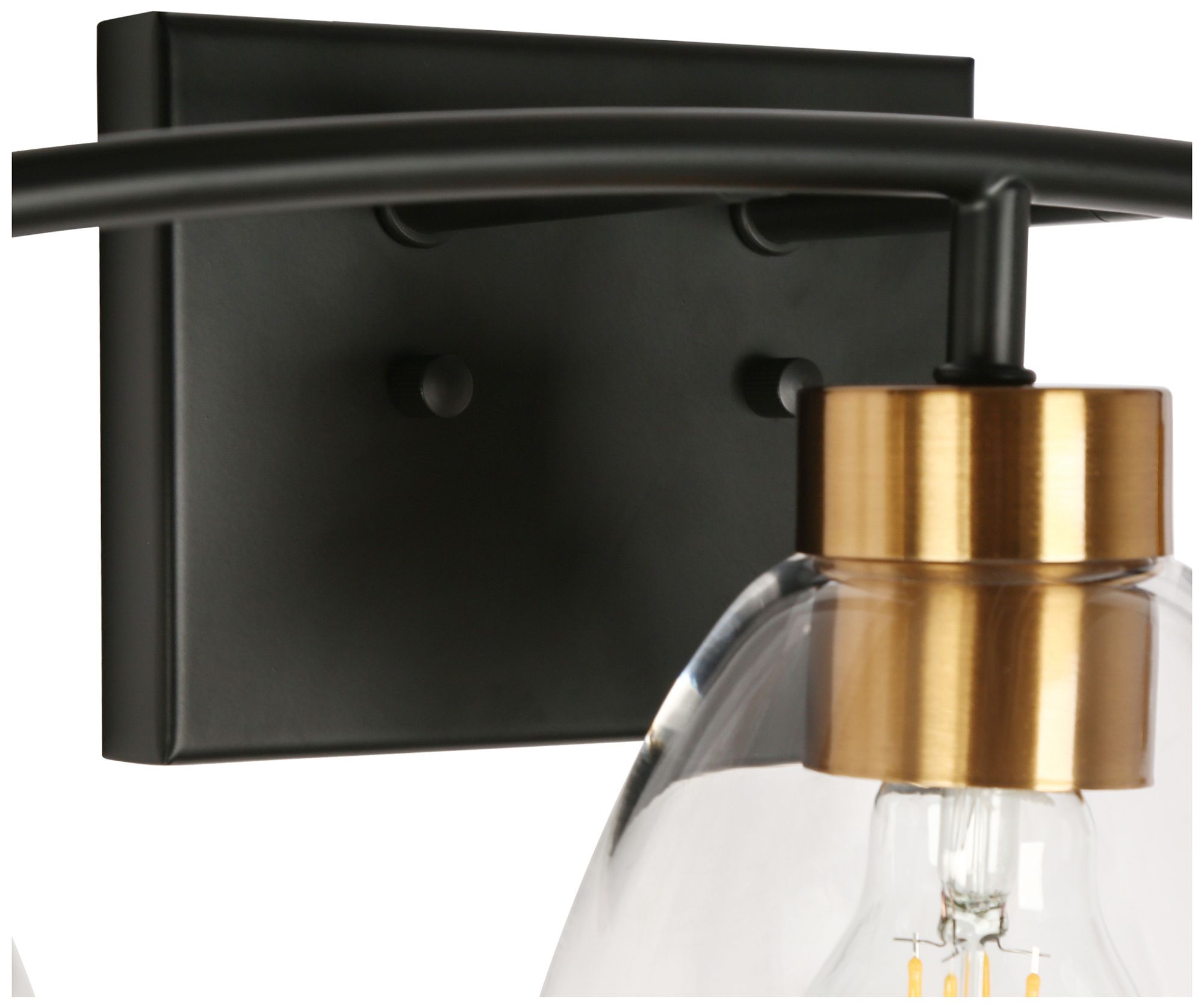 Image 5 Guayaba 22 3/4"W Matte Black with Brass 3-Light Bath Light - Made to Order more views