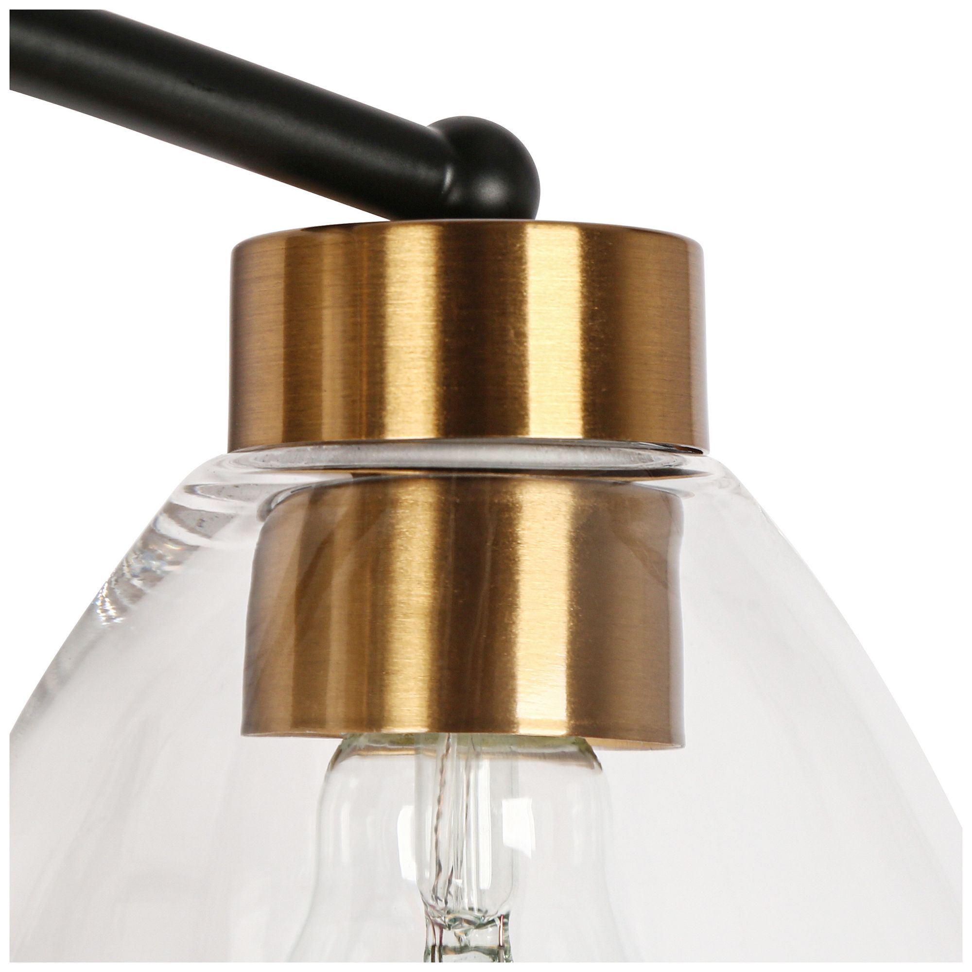 Image 6 Guayaba 22 3/4"W Matte Black with Brass 3-Light Bath Light - Made to Order more views