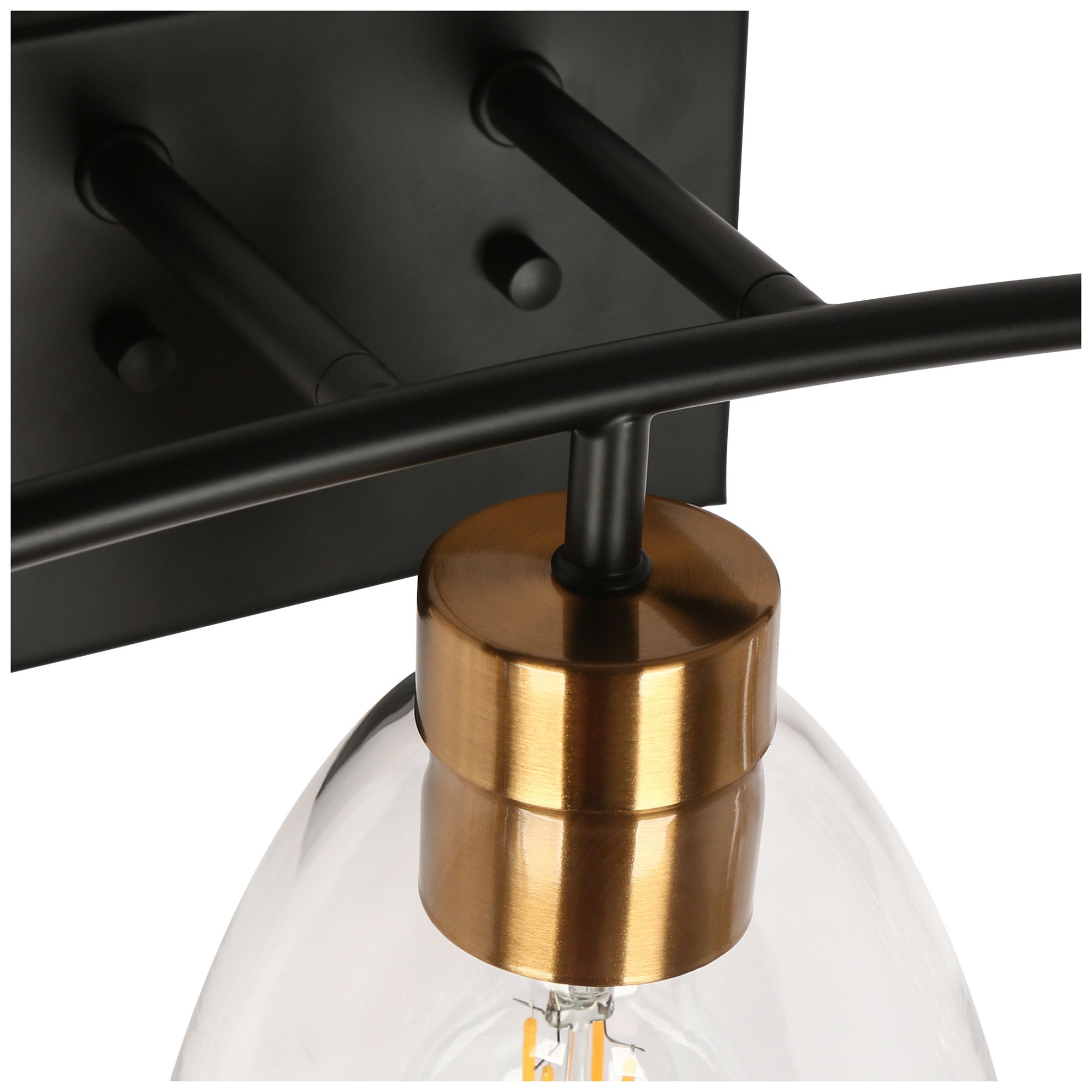 Image 7 Guayaba 22 3/4"W Matte Black with Brass 3-Light Bath Light - Made to Order more views