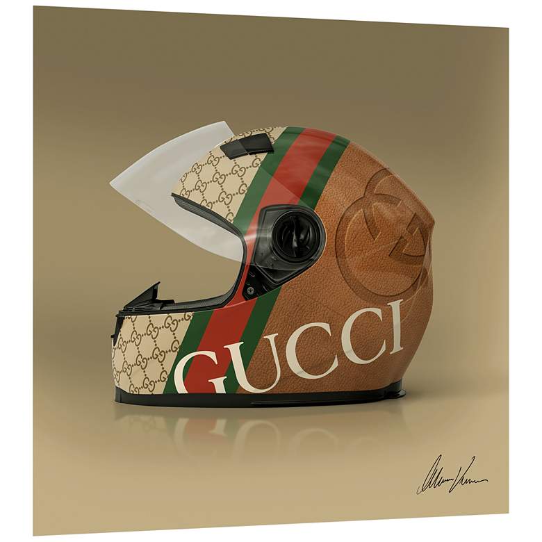 Image 3 Gucci Fabulous Helmet 24" Square Printed Glass Wall Art more views