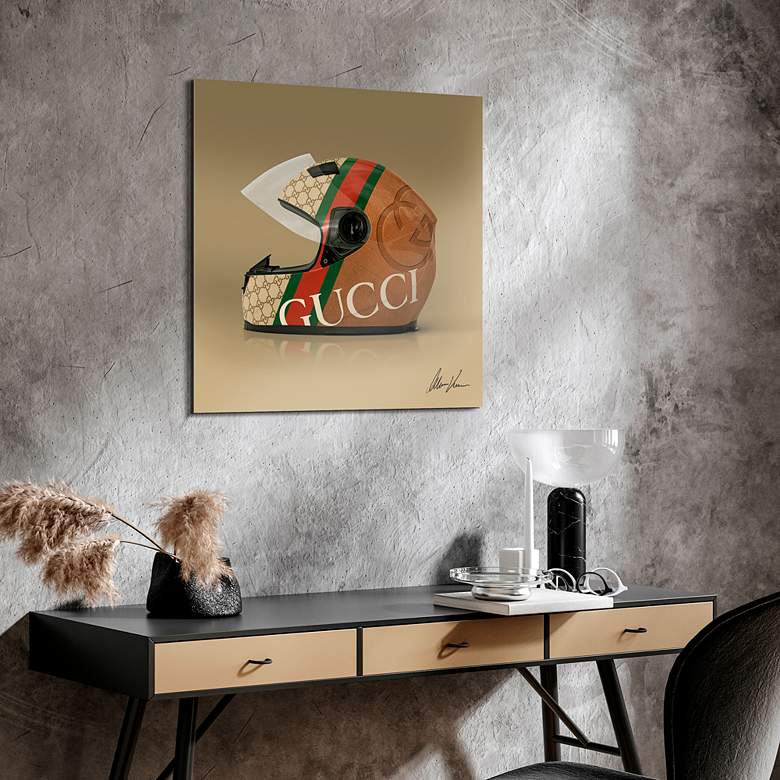 Image 4 Gucci Fabulous Helmet 24" Square Printed Glass Wall Art more views