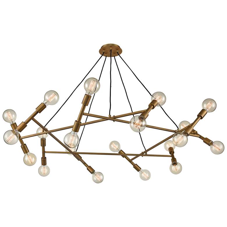 Image 1 Guesting 54" Wide 20-Light Chandelier - Antique Brass