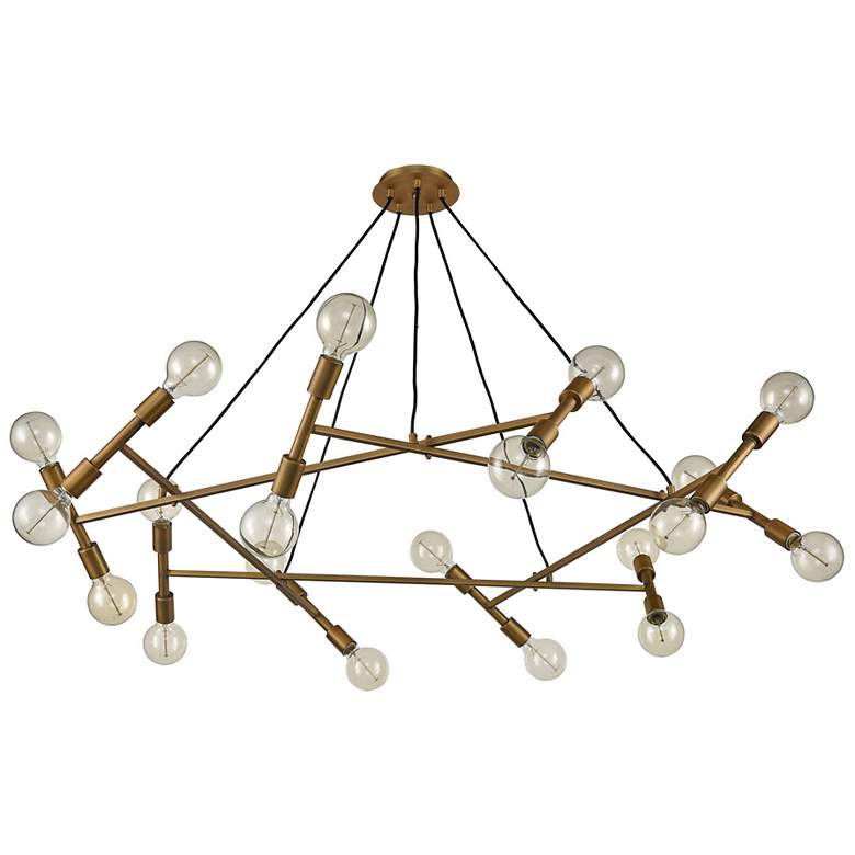 Image 2 Guesting 54" Wide 20-Light Chandelier - Antique Brass more views