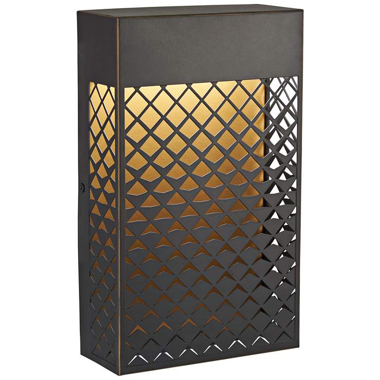 Image 1 Guild 11 inch High Bronze and Gold LED Outdoor Pocket Wall Light