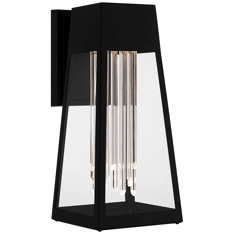 Image 1 Guinn Integrated LED Matte Black Outdoor Wall Lantern
