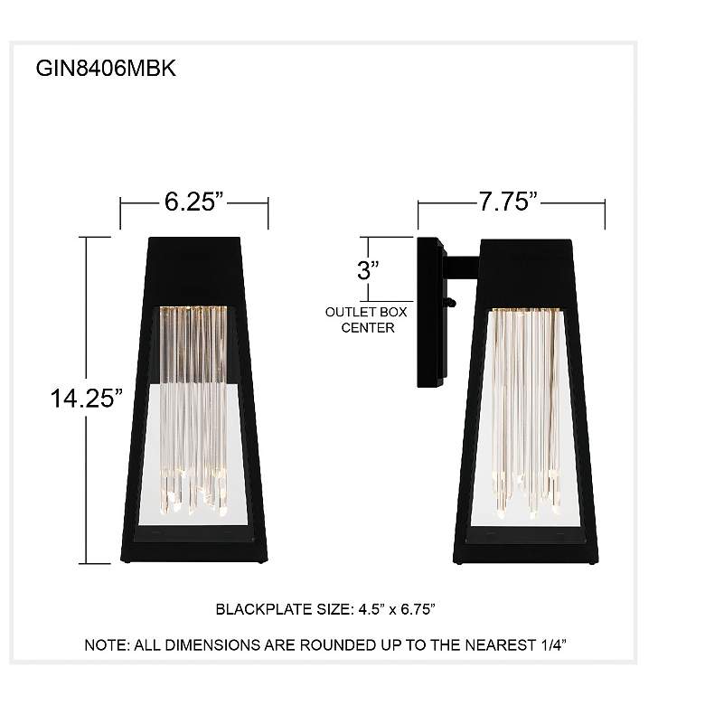 Image 6 Guinn Integrated LED Matte Black Outdoor Wall Lantern more views