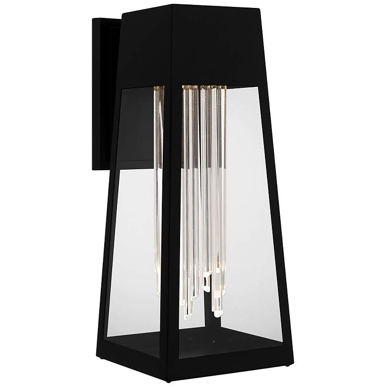 Image 1 Guinn Integrated LED Matte Black Outdoor Wall Lantern