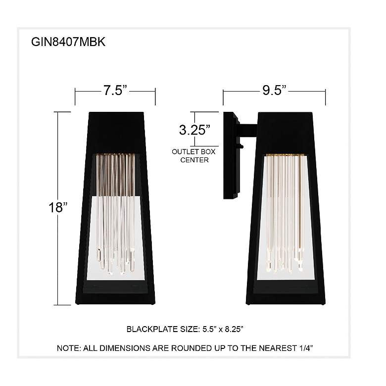 Image 6 Guinn Integrated LED Matte Black Outdoor Wall Lantern more views