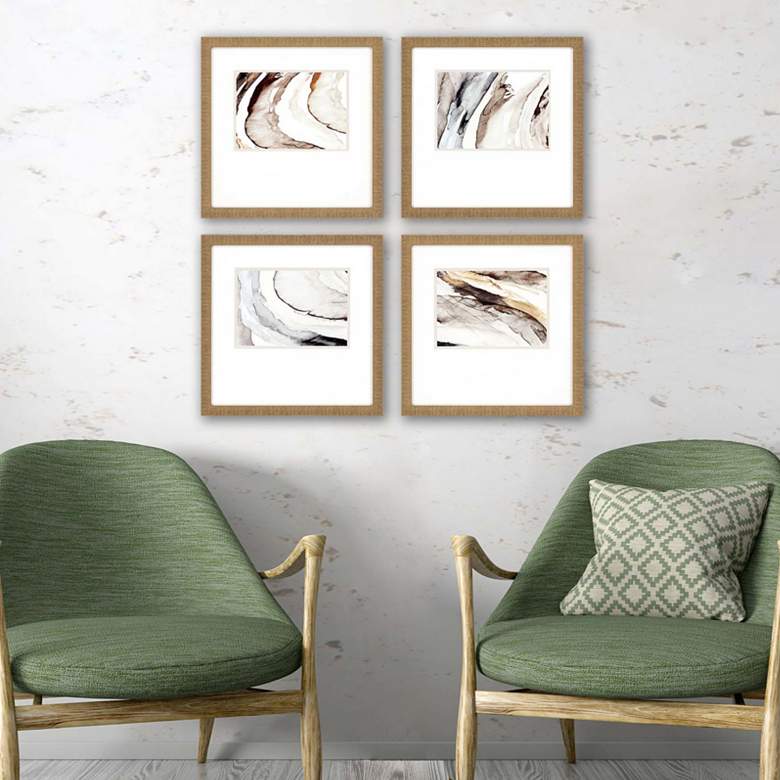 Image 1 Gulf 19 inch Square 4-Piece Framed Giclee Wall Art