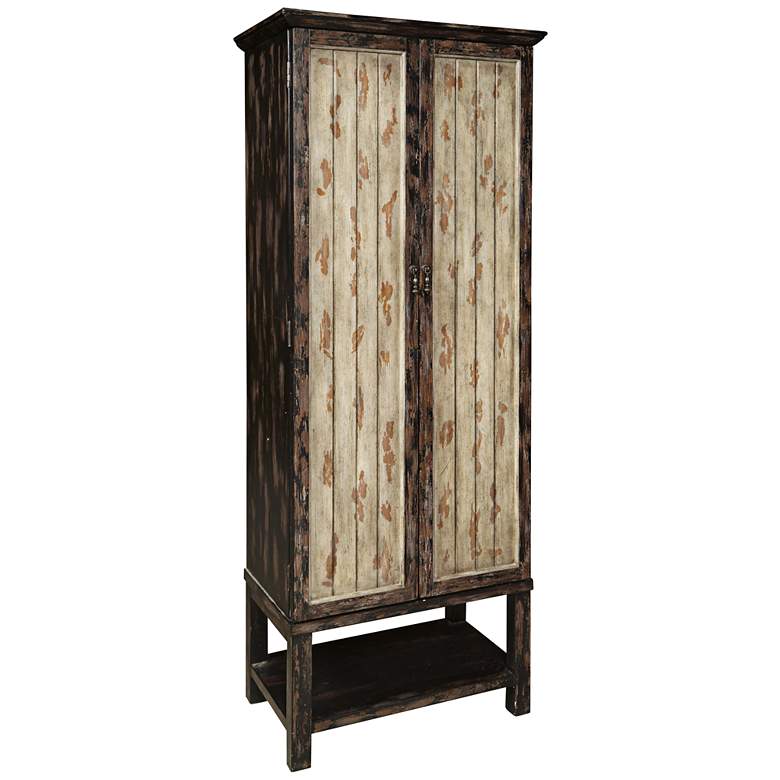 Image 1 Gulfport 79 inch High 2-Door Distressed Wood Accent Cabinet