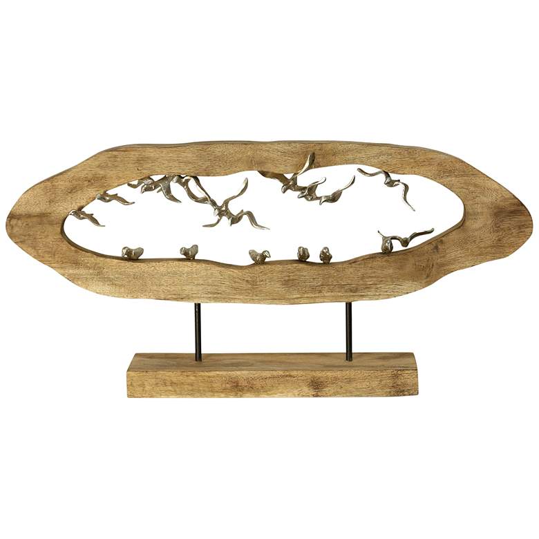 Image 1 Gull Crevasse Natural Carved Wood Table Top Accessory