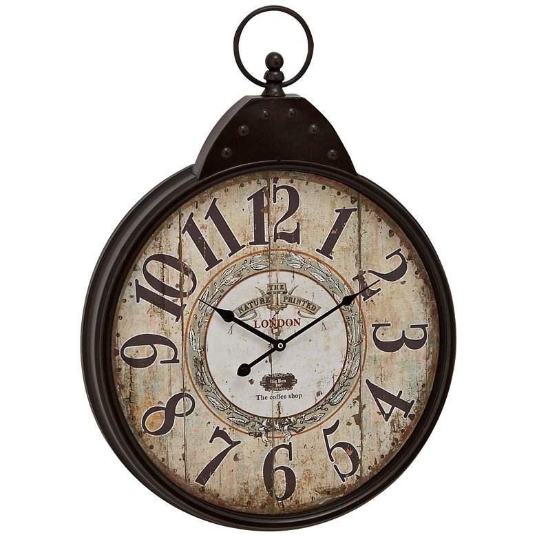 Image 1 Gulliver Black Metal 28 inch High Round Wall Clock